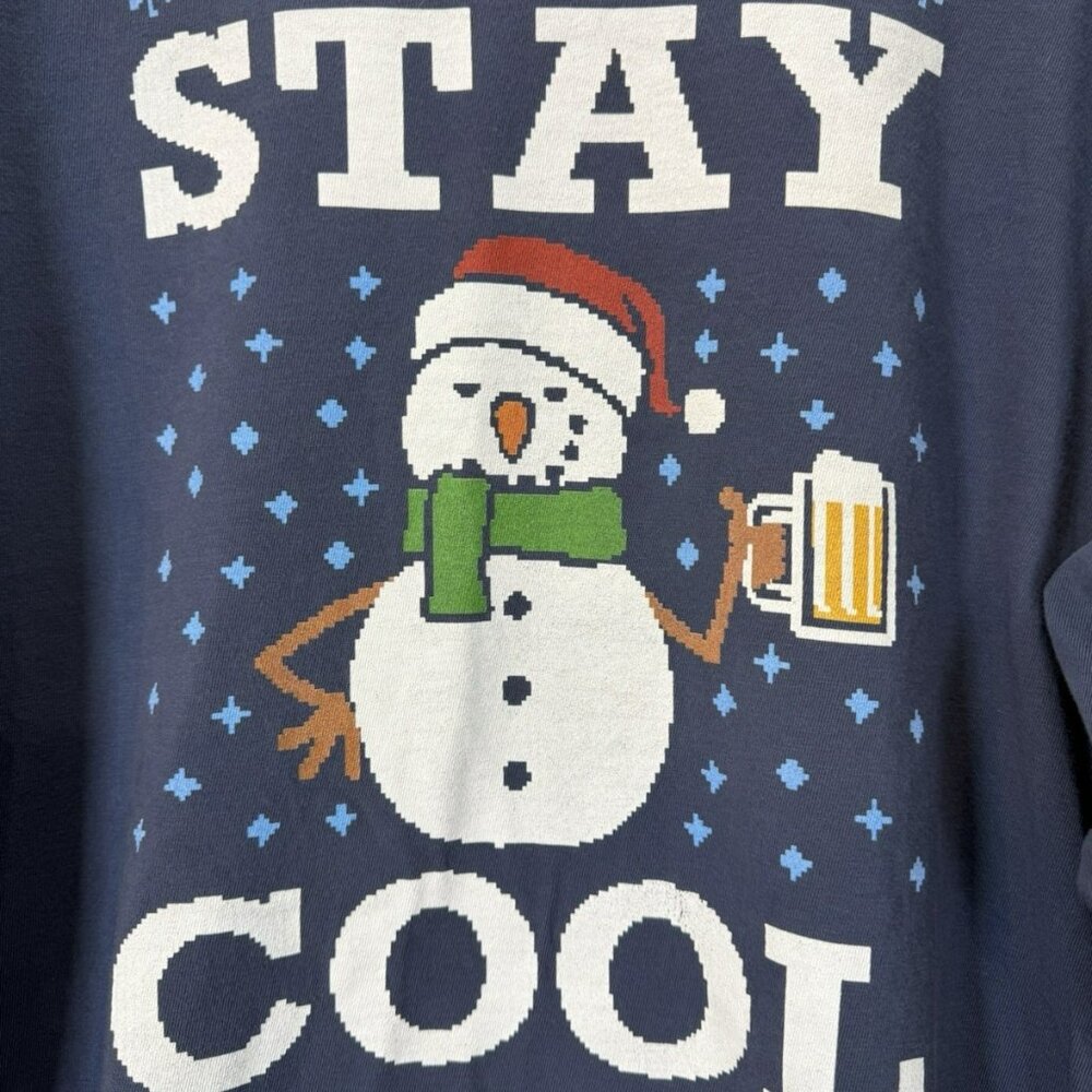 Life is Good Mens L Navy Crusher Holiday Beer Stay Cool Long Sleeve Shirt - Picture 4 of 13